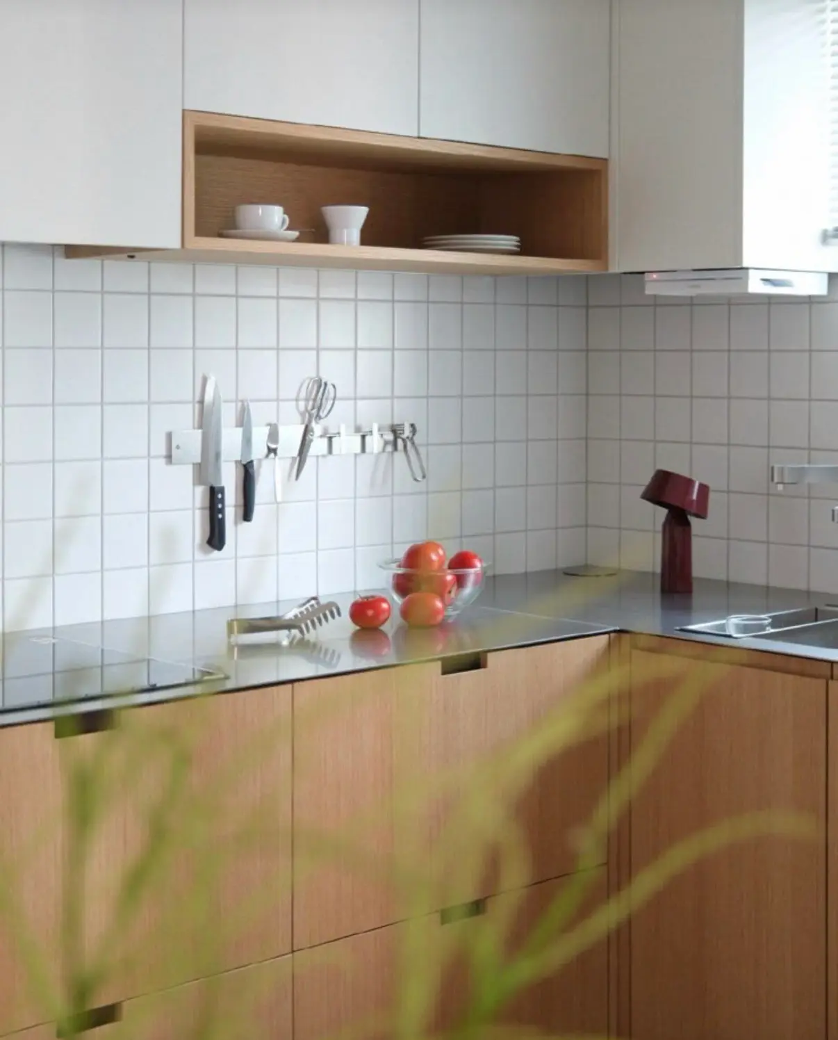 Custom stainless steel countertop in residential kitchen